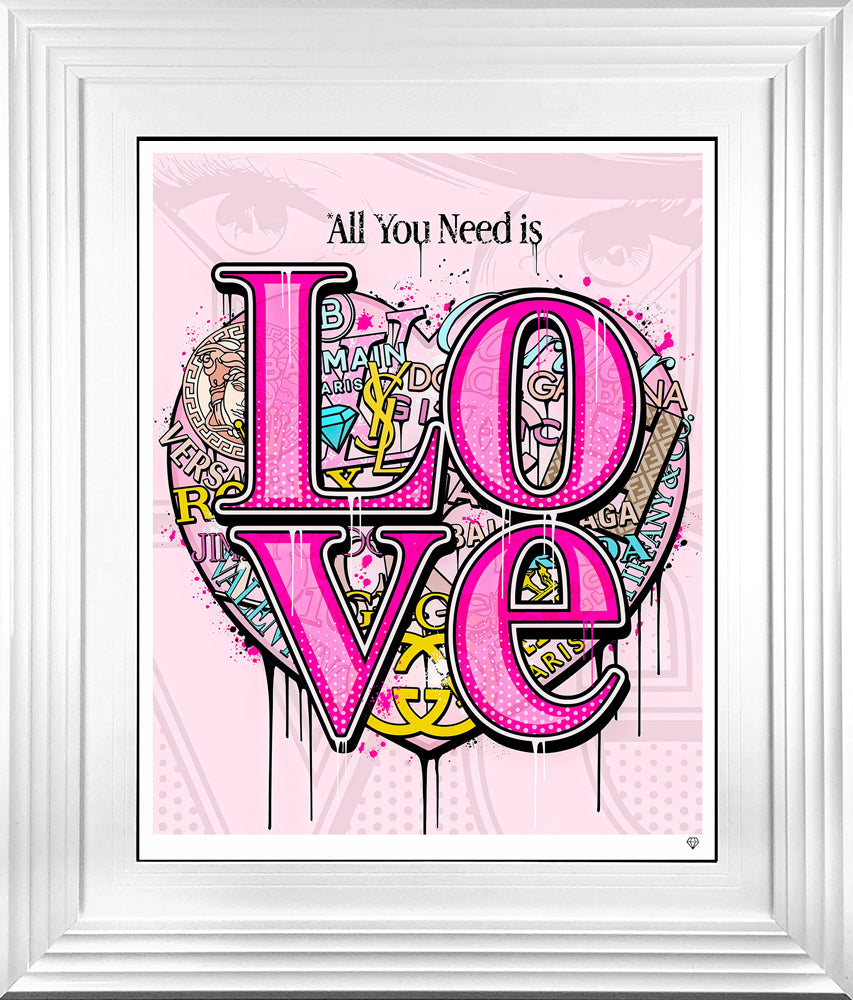 JJ Adams - 'Pop Love  - (All You Need Is Love)' - Framed Limited Edition