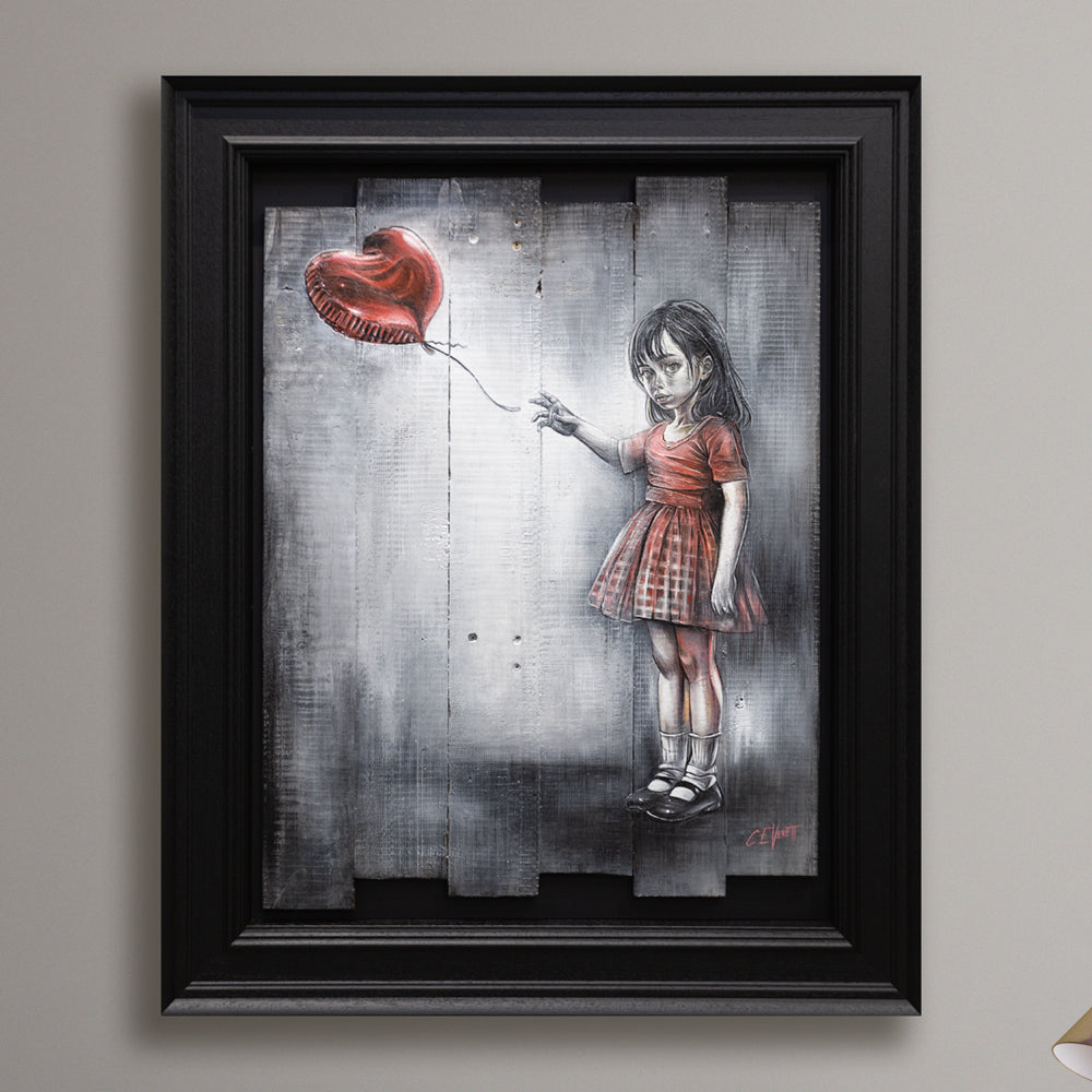 Craig Everett  - 'Girl With Ballon'- Framed Original
