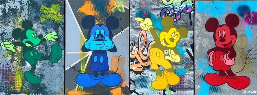 Inuka - 'Mickey In Motion' - Framed Original Art