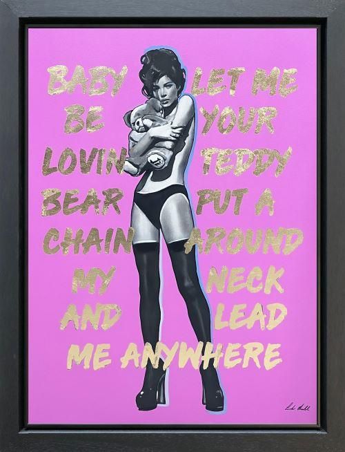 Linda Charles - 'Teddy Bear - Elvis/Kate Moss' - Framed Original Artwork