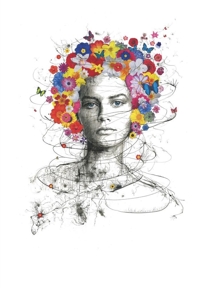 Scott Tetlow - 'Flower Girl' - Framed Original Art