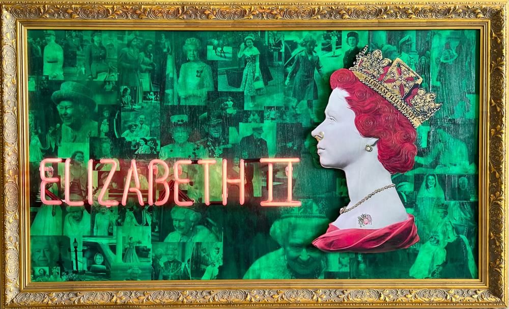 Illuminati Neon - 'Elizabeth (Green)' - Framed Original Neon Artwork