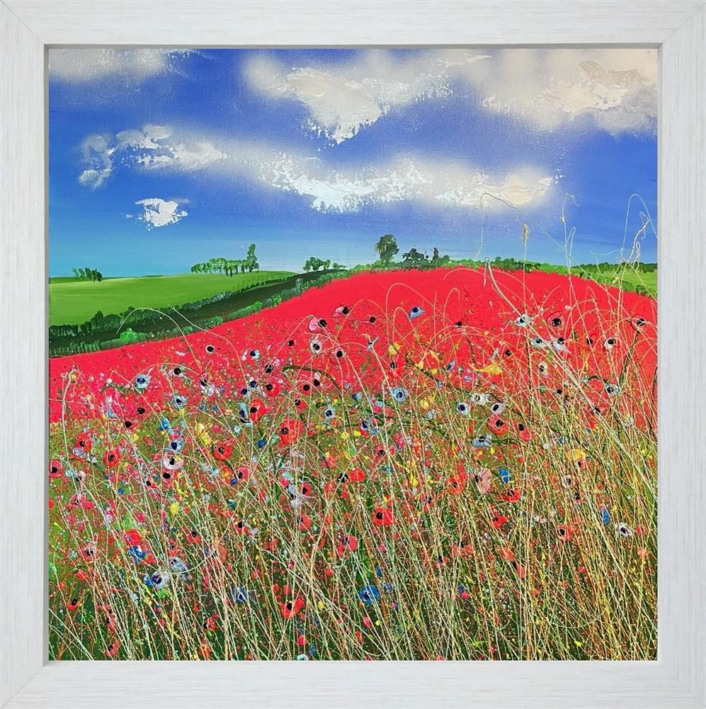 Lisa Pang- 'Red Field View' - Framed Original Artwork