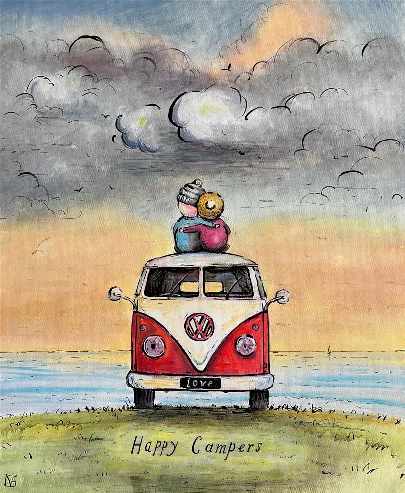 Michael Abrams - 'Happy Campers' - Framed Original Art