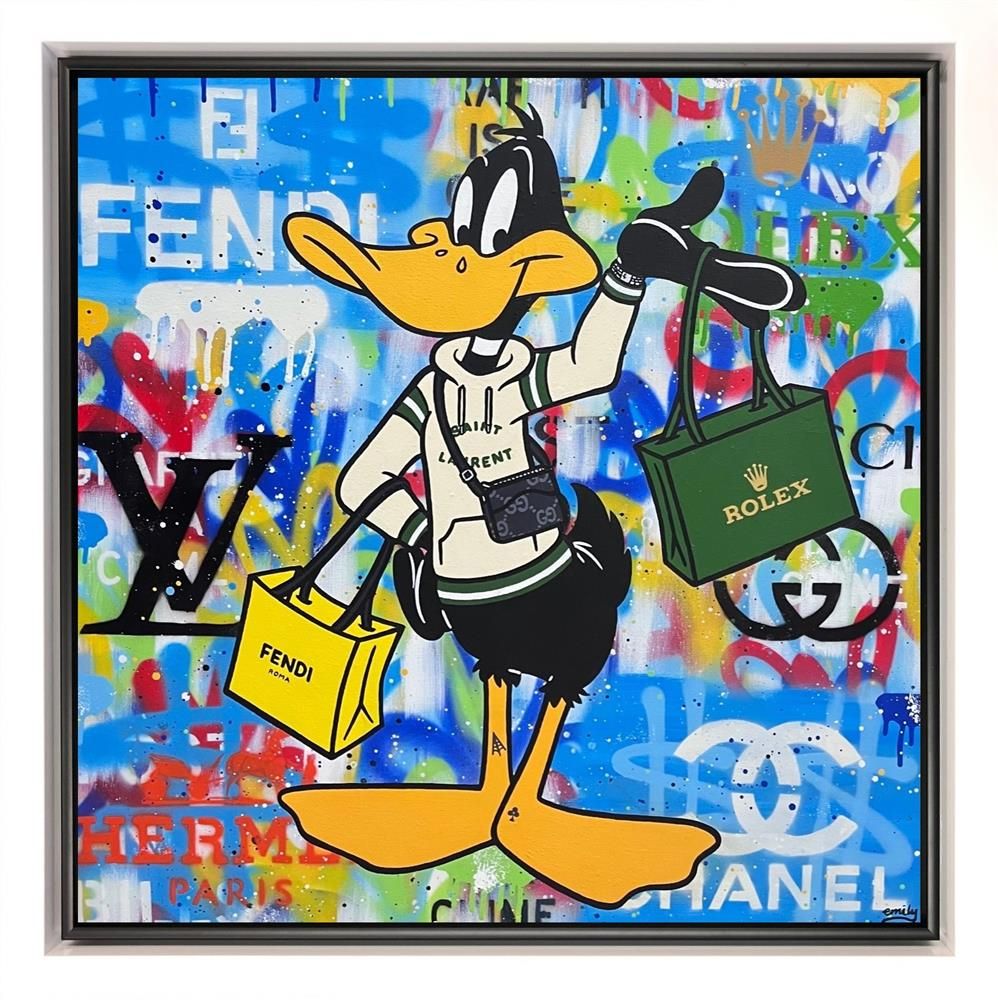 Emily Crook - 'Daffy Does Luxury' - Framed Original Art