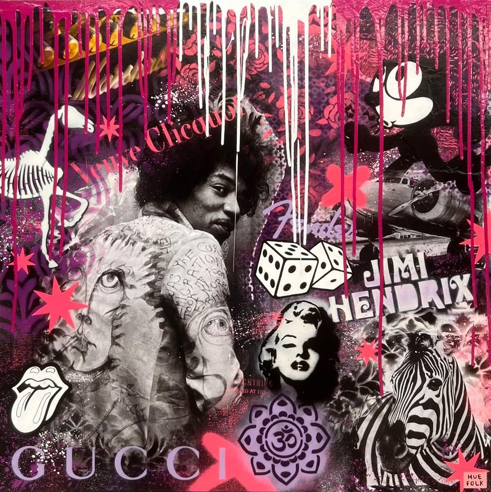 Hue Folk - 'Purple Haze' - Framed Original Art