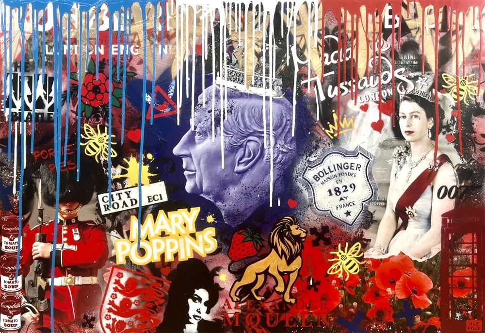 Hue Folk - 'God Save The King' - Framed Original Art