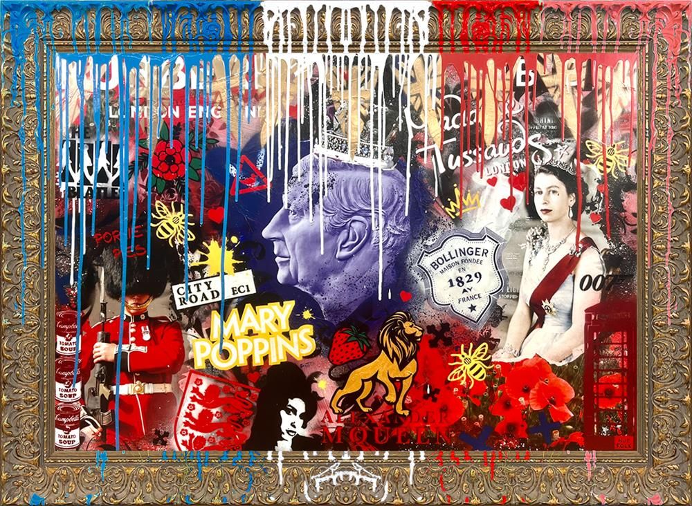 Hue Folk - 'God Save The King' - Framed Original Art