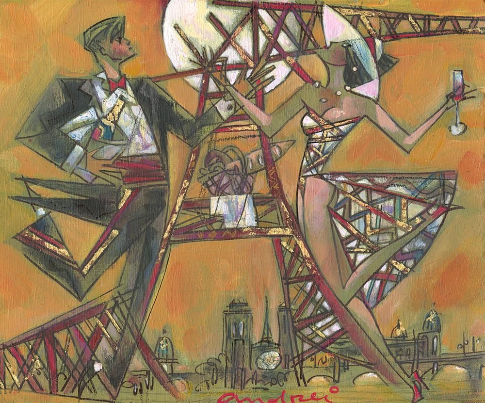 Andrei Protsouk - 'Paris Broken Eiffel' - Framed Original Art