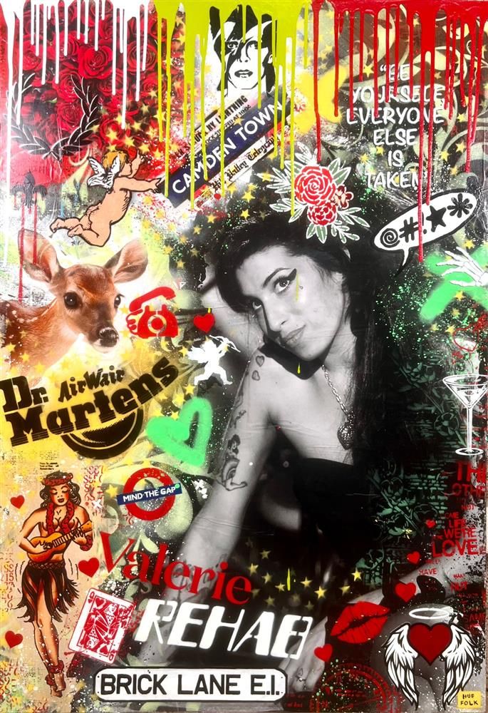 Hue Folk - 'English Rose' - Framed Original Art