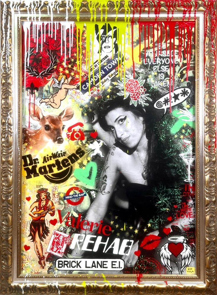 Hue Folk - 'English Rose' - Framed Original Art