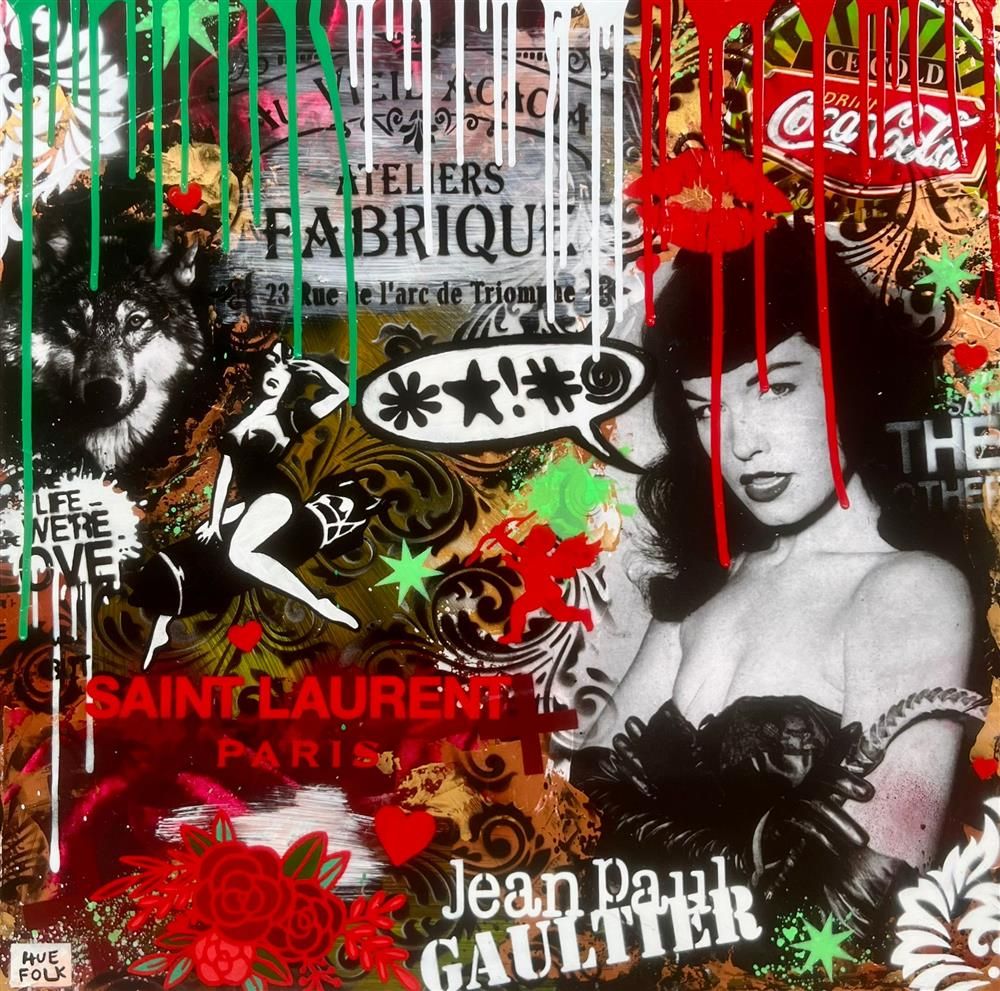 Hue Folk - 'The Notorious Betty Page' - Framed Original Art