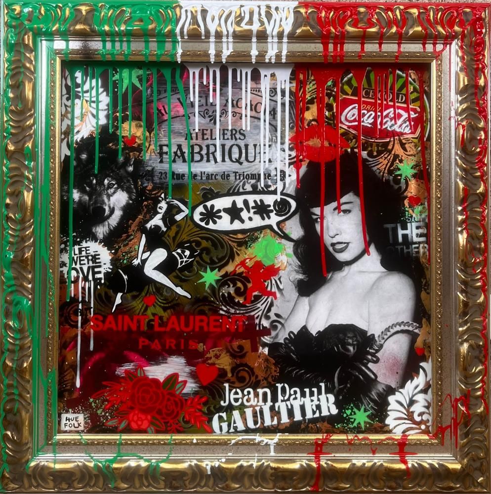 Hue Folk - 'The Notorious Betty Page' - Framed Original Art