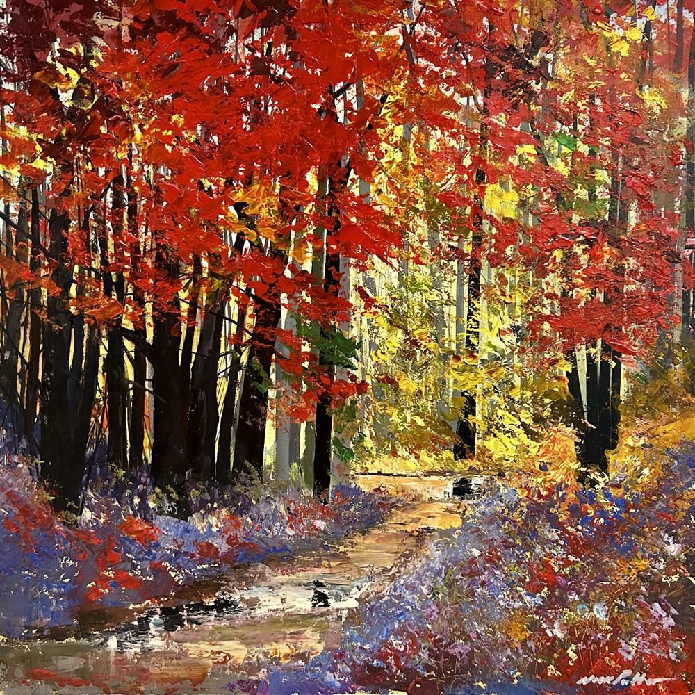 Nick Potter - 'Woodland With Bluebells' - Framed Original Art