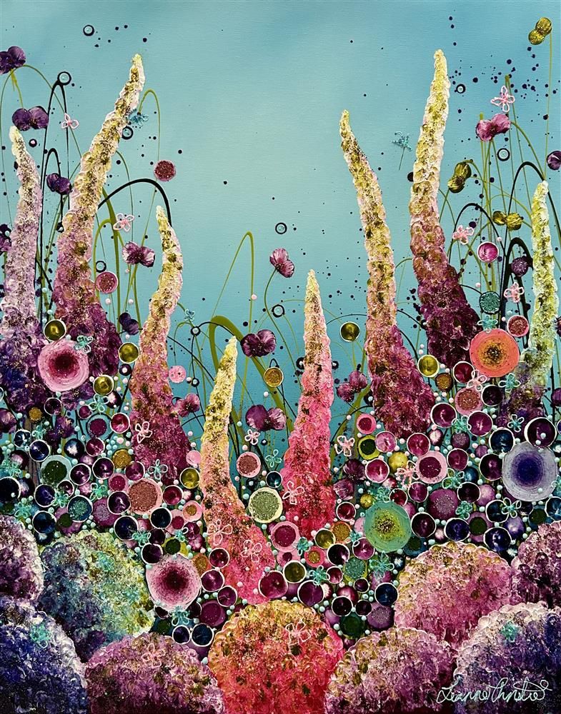 Leanne Christie - 'Glittering Blooms' - Framed Original Artwork