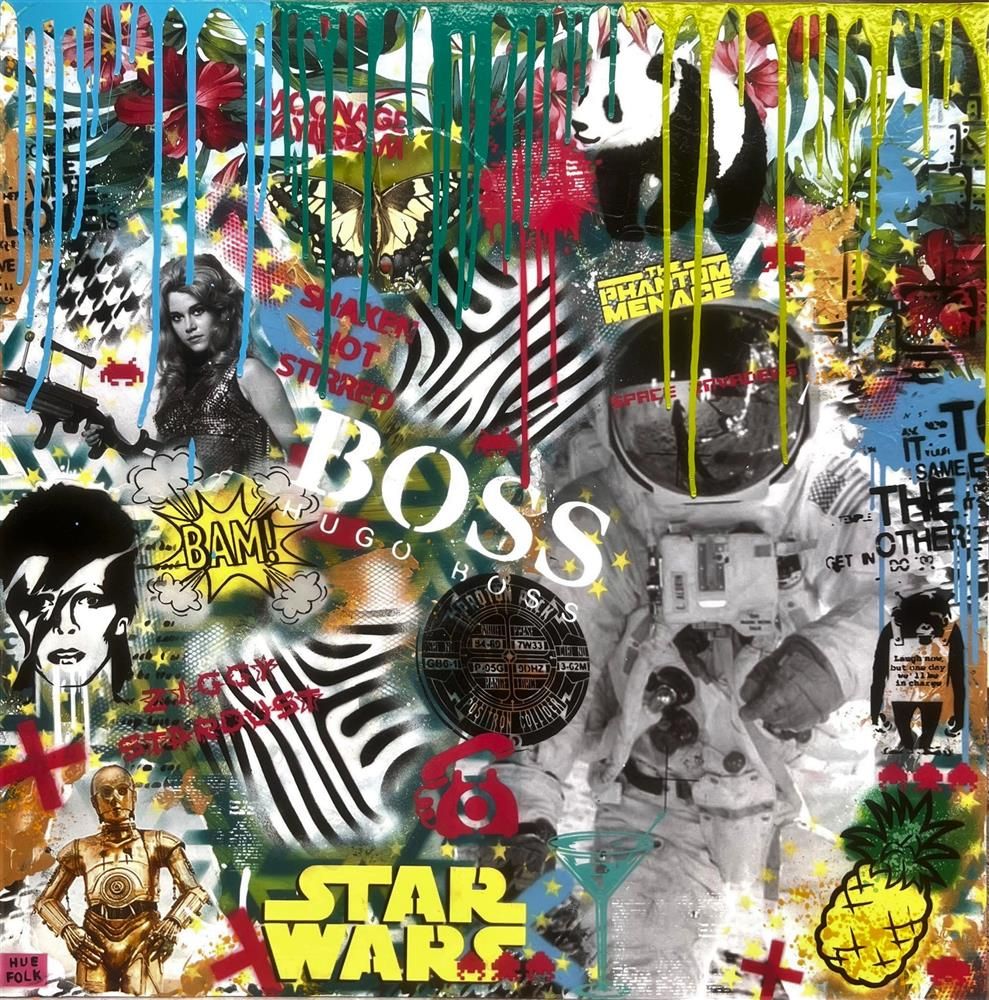 Hue Folk - 'Tropical Astronaut' - Framed Original Art