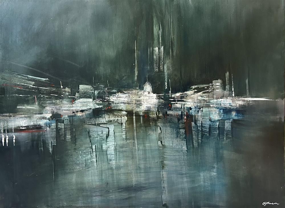 Alison Johnson - 'Harbour Aurora' - Framed Original Artwork