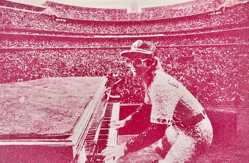 Fezz - 'Elton At The Dodgers' - Framed Original Artwork