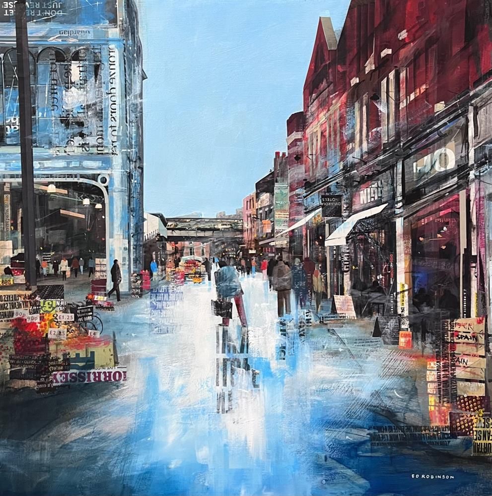 Ed Robinson - 'Berwick St Market'  - Framed Original Artwork