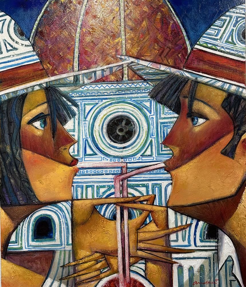 Andrei Protsouk - 'Cocktail With St Maria' - Framed Original Art