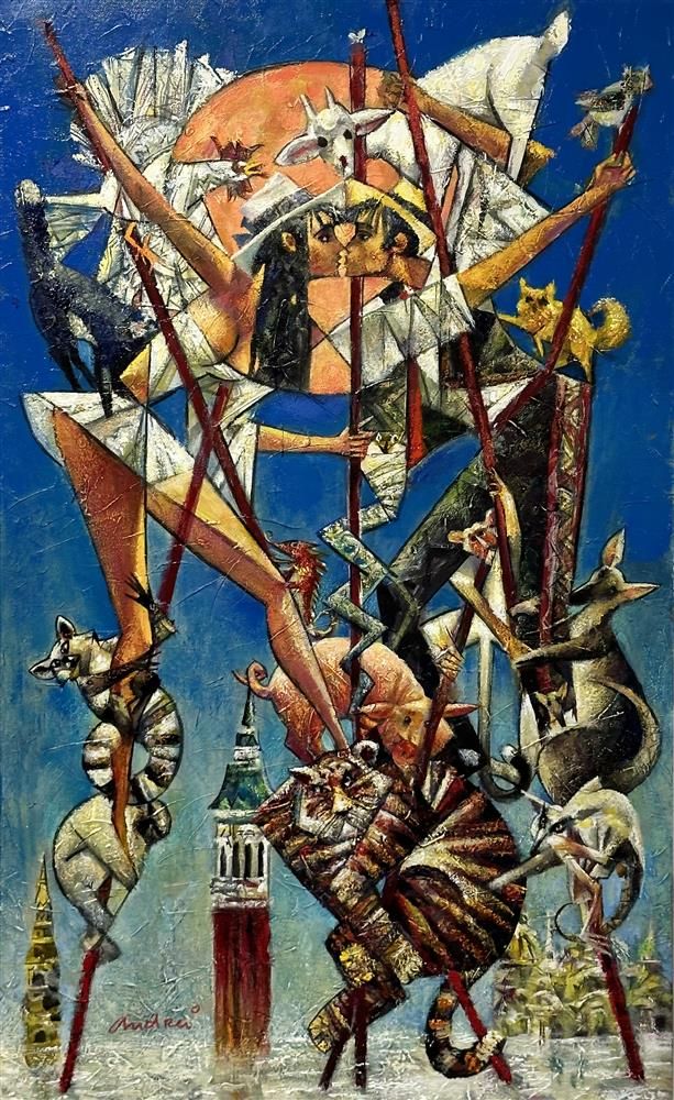 Andrei Protsouk - 'Hanging Out In Venice' - Framed Original Art