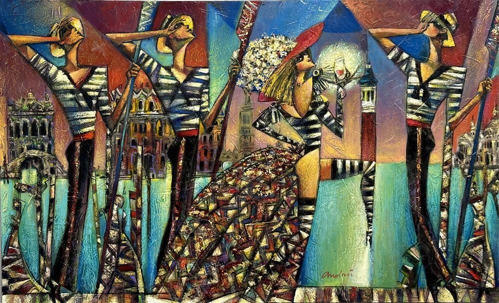 Andrei Protsouk - 'Mask Of Venice' - Framed Original Art