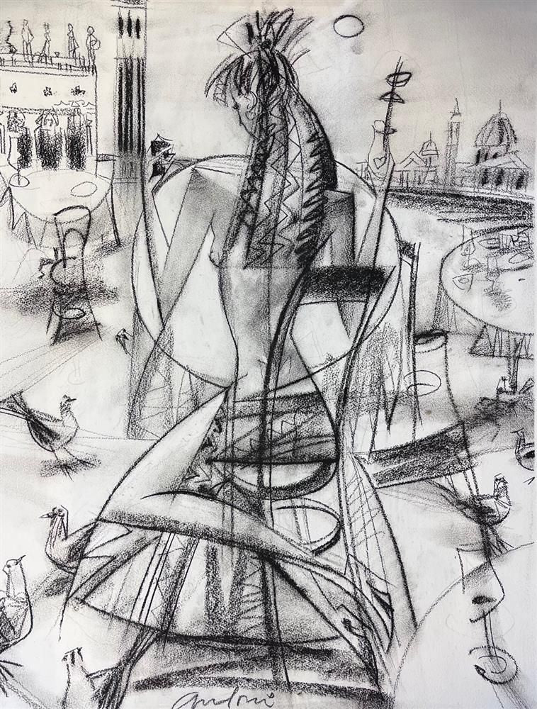 Andrei Protsouk - 'St Mark's Square' - Framed Original Art