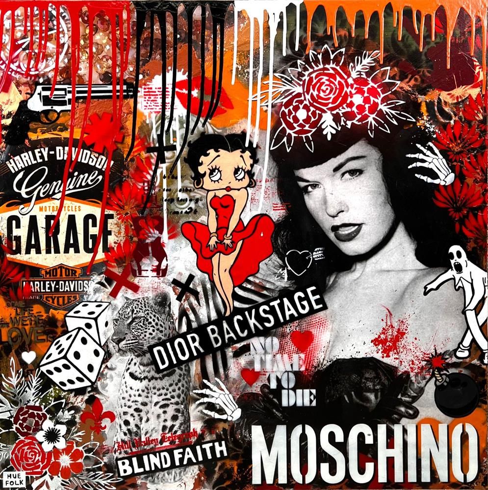 Hue Folk - 'Pin Up Queen' - Framed Original Art