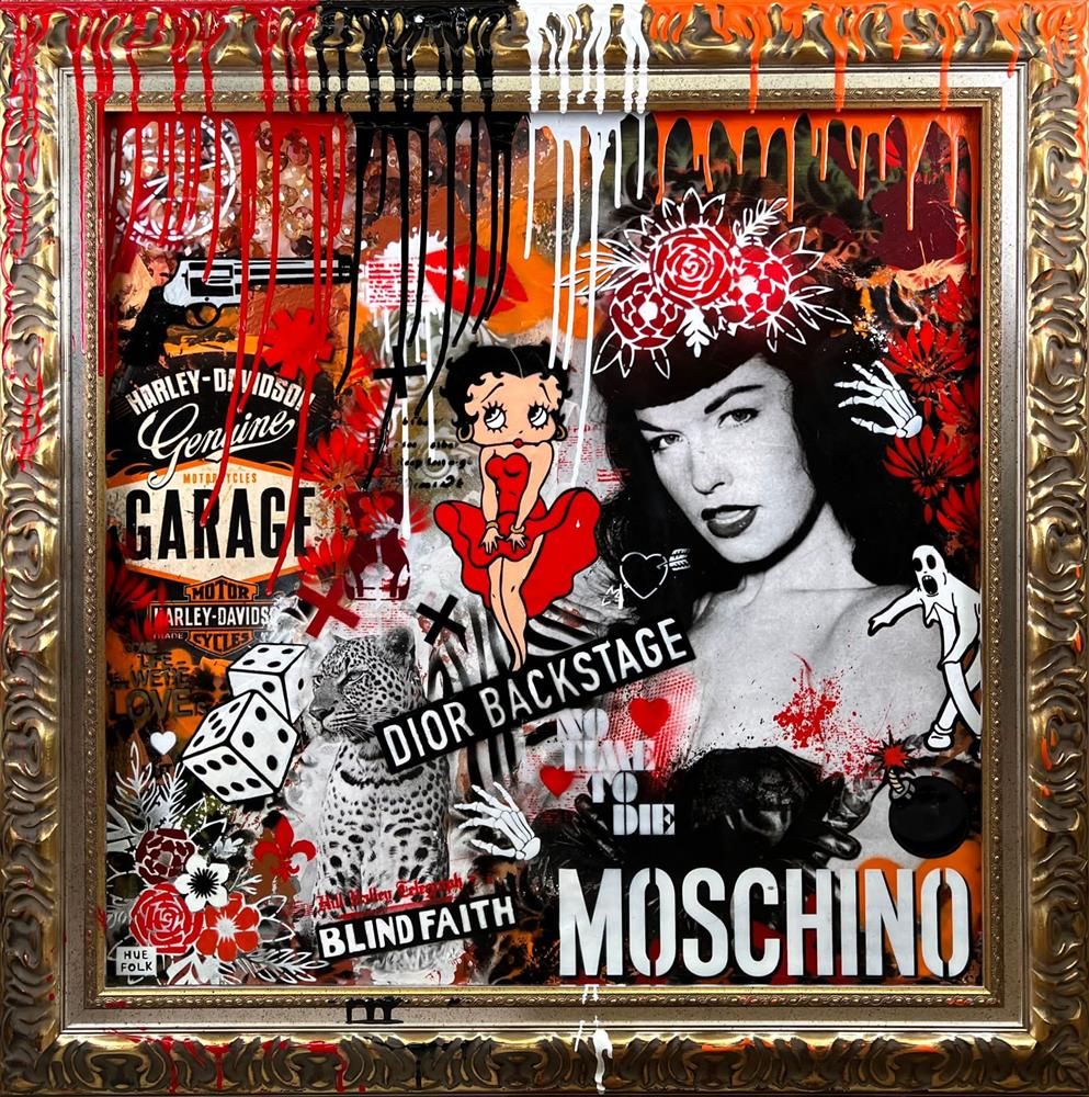 Hue Folk - 'Pin Up Queen' - Framed Original Art