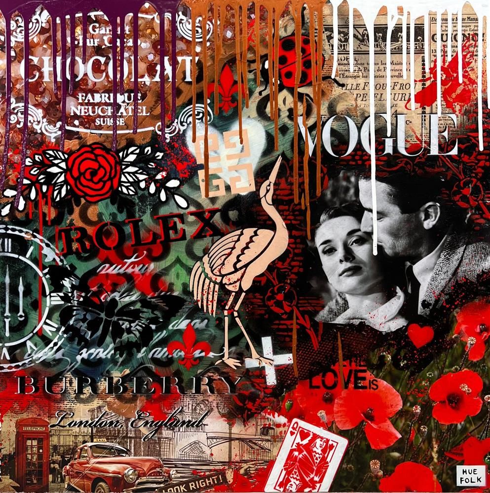 Hue Folk - 'Pretty Poppy' - Framed Original Art