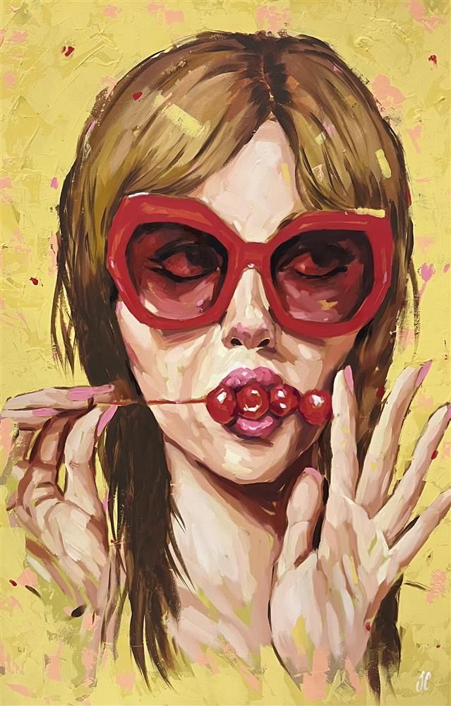 Joss Clapson - 'Cherry Flavoured Lips' - Framed Original Art