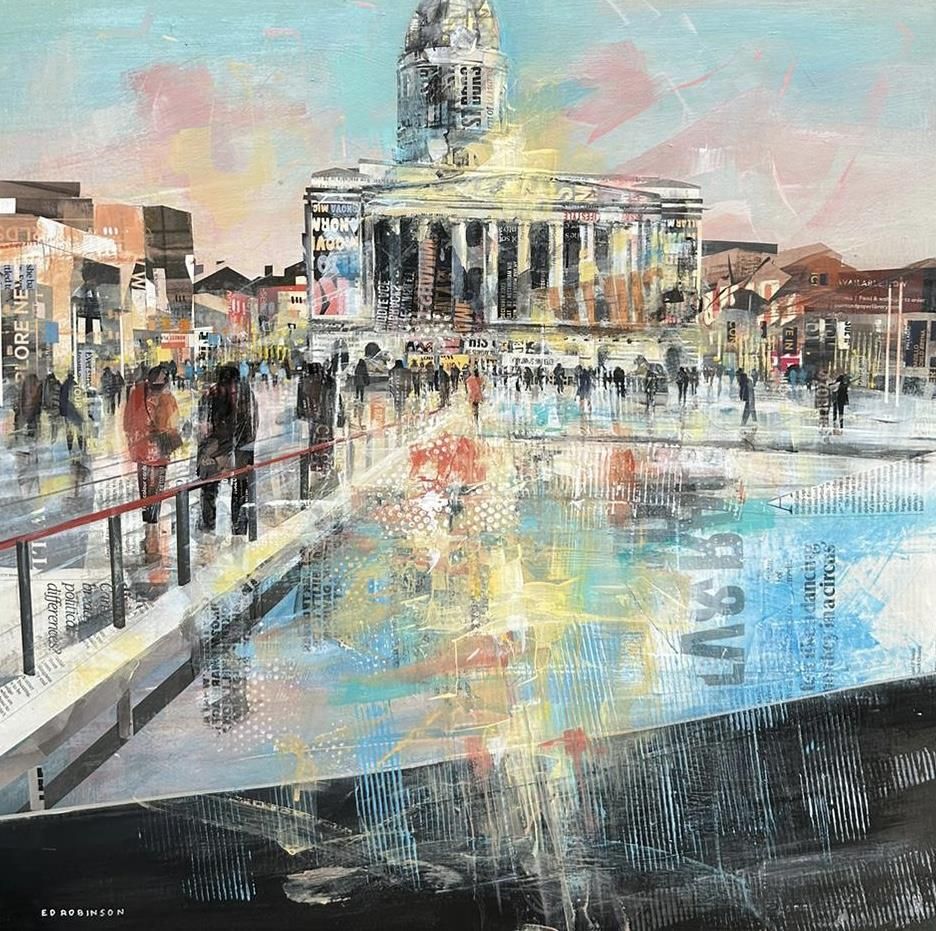 Ed Robinson - 'Meet At The Lions'  - Framed Original Artwork