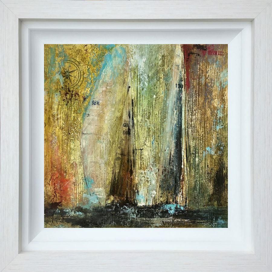 Dale Bowen - 'Sail Boats And Sunset' - Framed Original Art