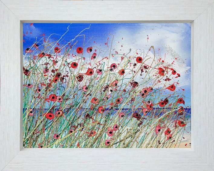 Lisa Pang- 'Coastal Walk Poppies II' - Framed Original Artwork