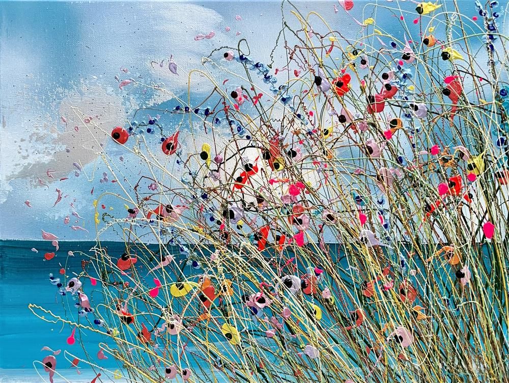 Lisa Pang- 'Deep Turquoise Sea II' - Framed Original Artwork