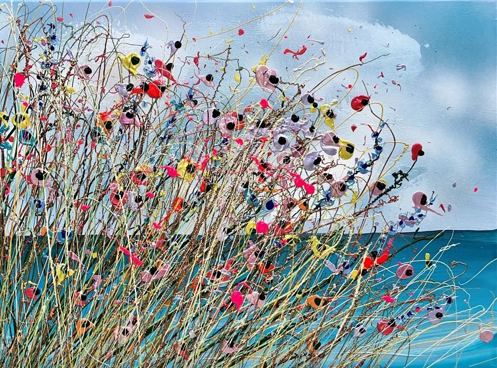 Lisa Pang- 'Deep Turquoise Sea I' - Framed Original Artwork