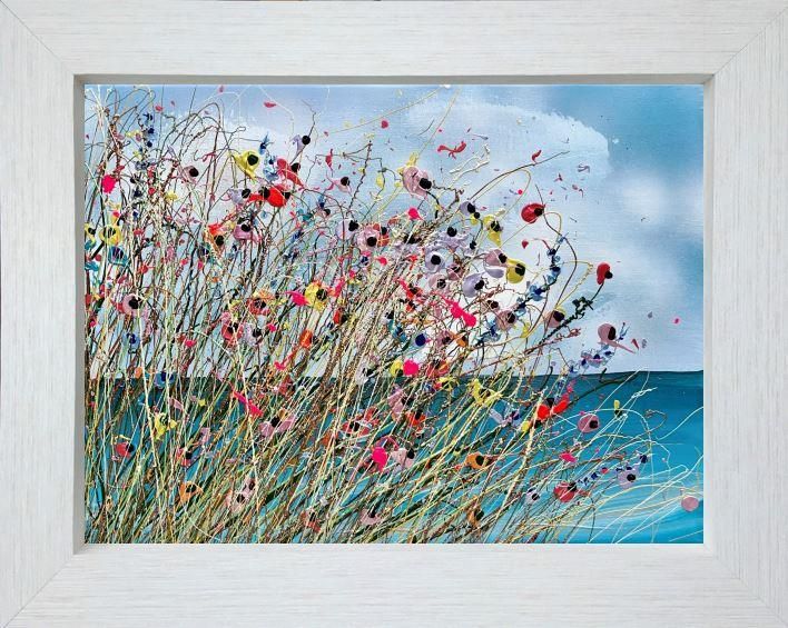 Lisa Pang- 'Deep Turquoise Sea I' - Framed Original Artwork