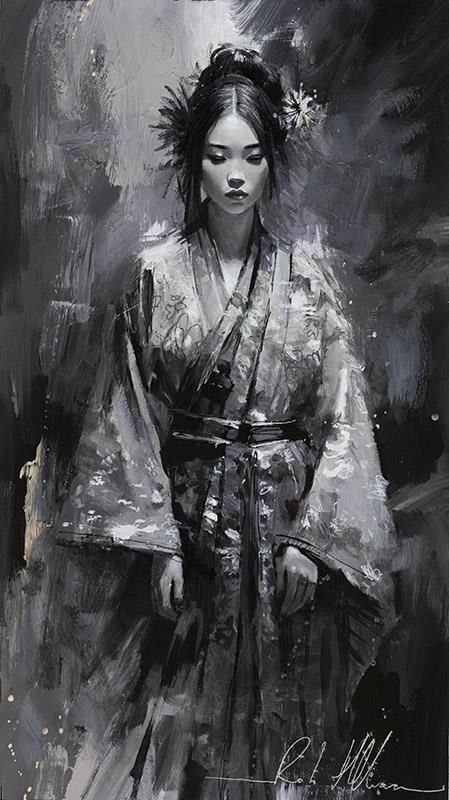 Rob Hefferan - 'Kimono Chic' - Framed Original Artwork