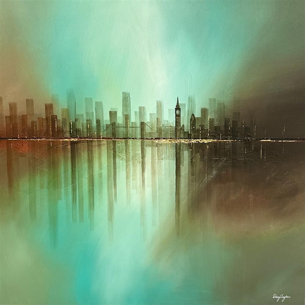 Daisy Clayton -  'London's Emerald Glow' - Framed Original Artwork