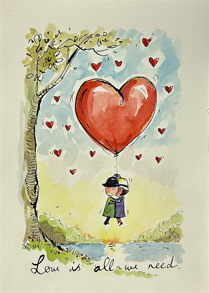 Michael Abrams - 'Love Is All We Need' - Framed Original Art