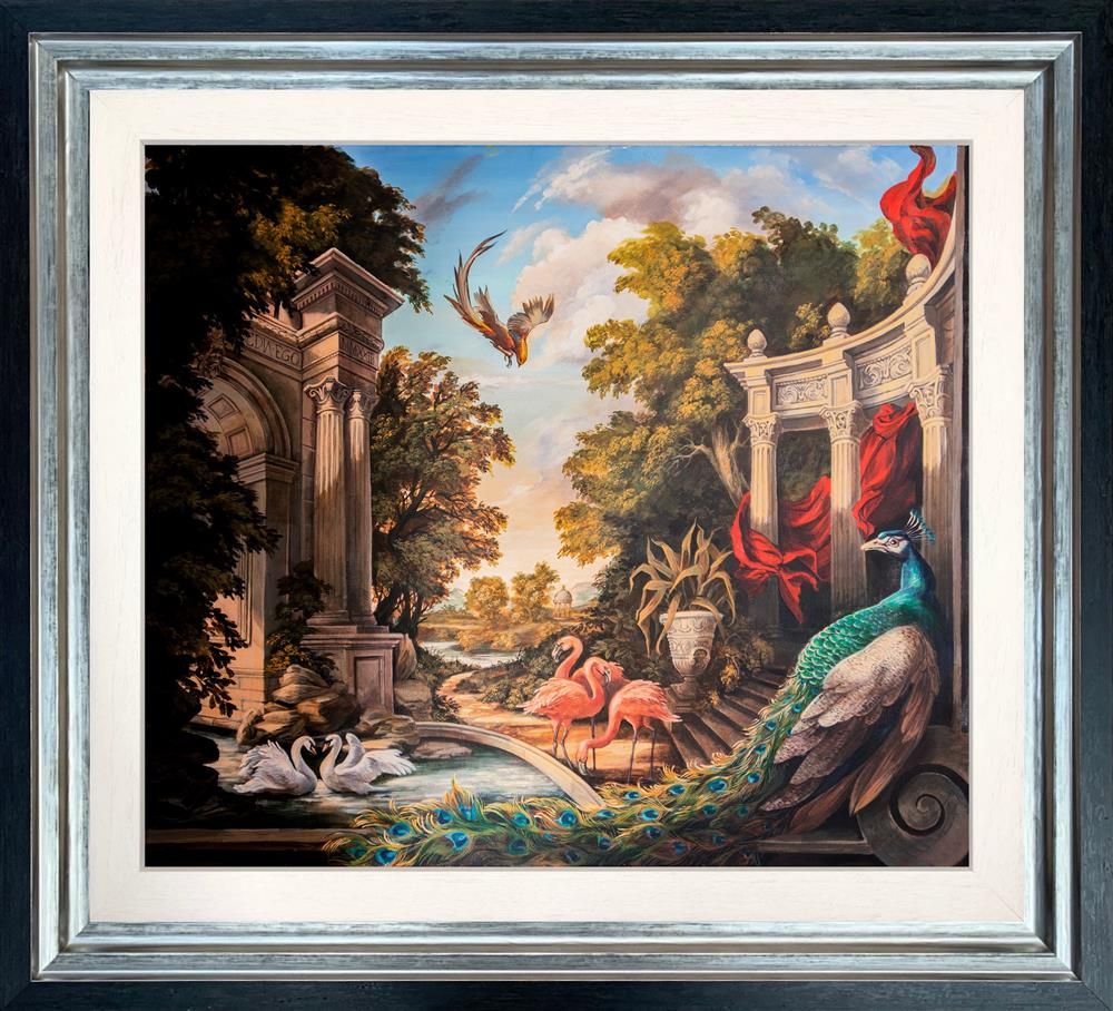 Laurence Llewelyn-Bowen - 'Baroque Gardens With Peacock' -  Framed Limited Edition