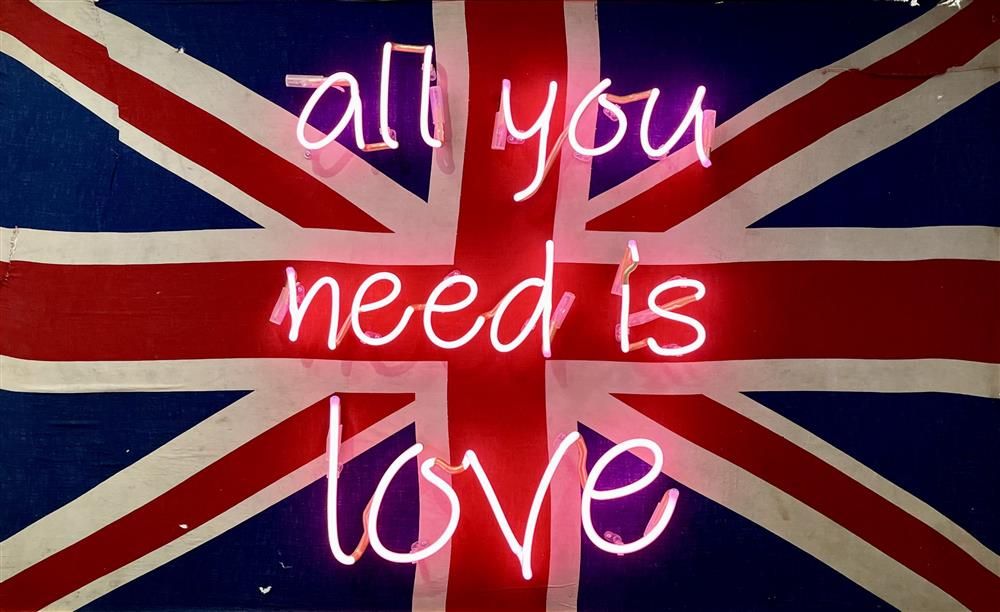 Illuminati Neon - 'All You Need Is Love' - Framed Original Neon Artwork