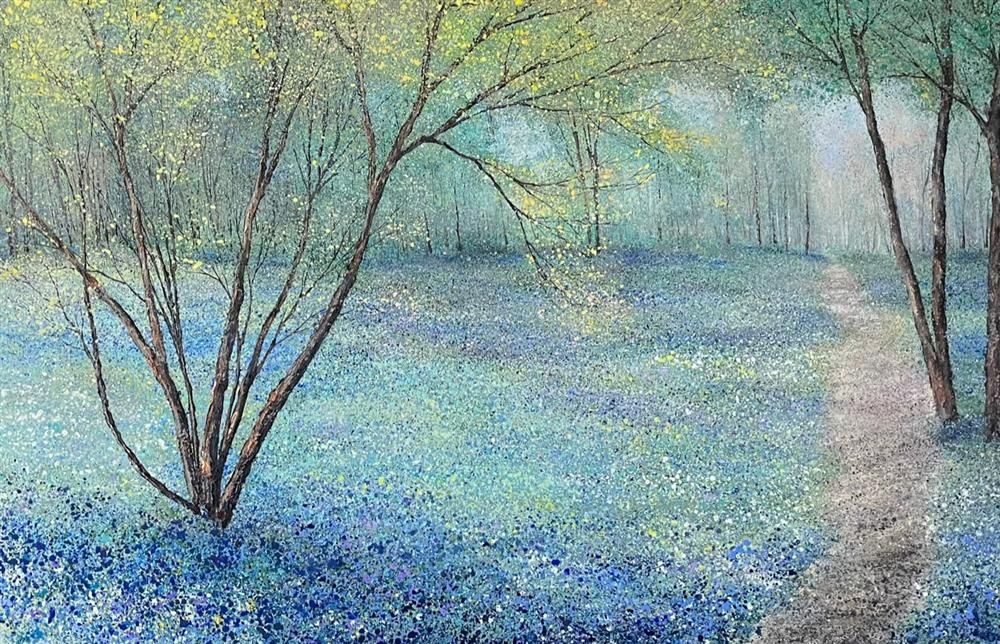 Chris Bourne - 'Drifting Through The Bluebells' - Framed Original Art