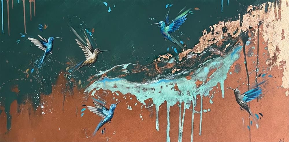 Mellisuga- 'Emeralds In Flight II' - Framed Original Artwork