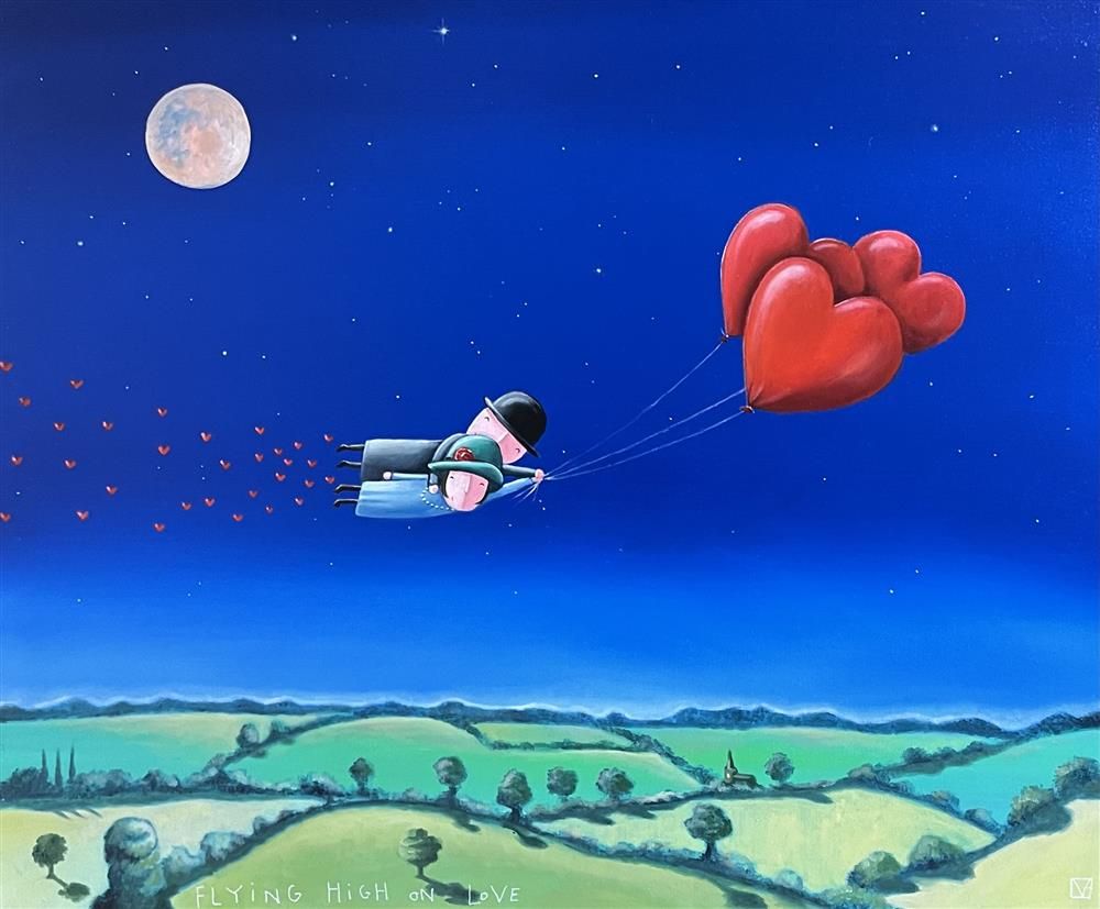 Michael Abrams - 'Flying High On Love' - Framed Original Art