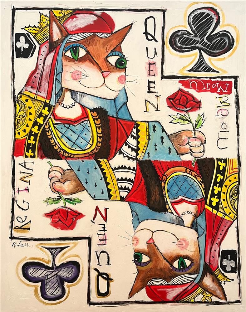 Michael Abrams - 'Queen Meow' - Large Scale Original Art