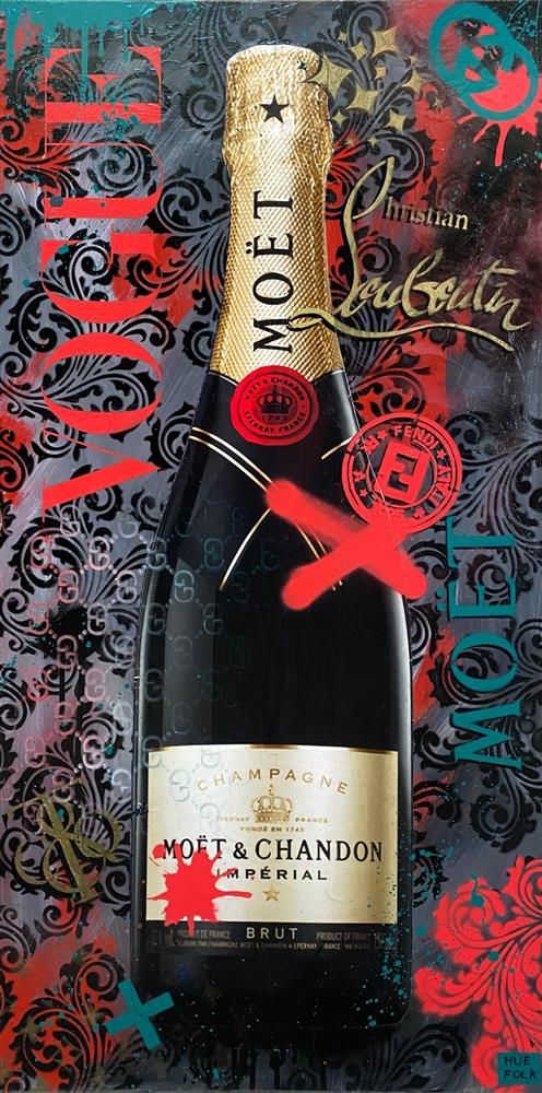 Hue Folk - 'Golden Fizz' - Framed Original Art