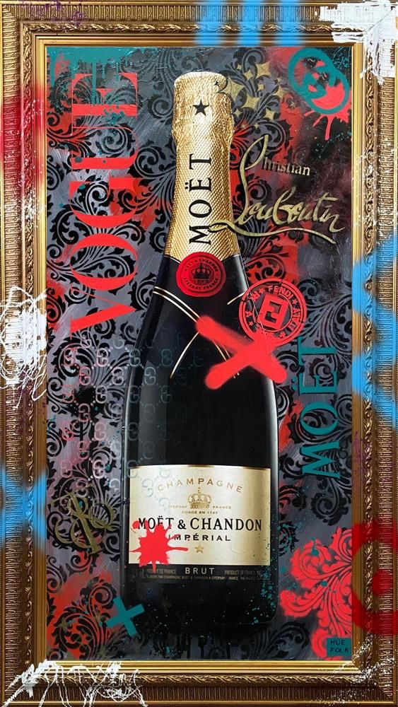 Hue Folk - 'Golden Fizz' - Framed Original Art