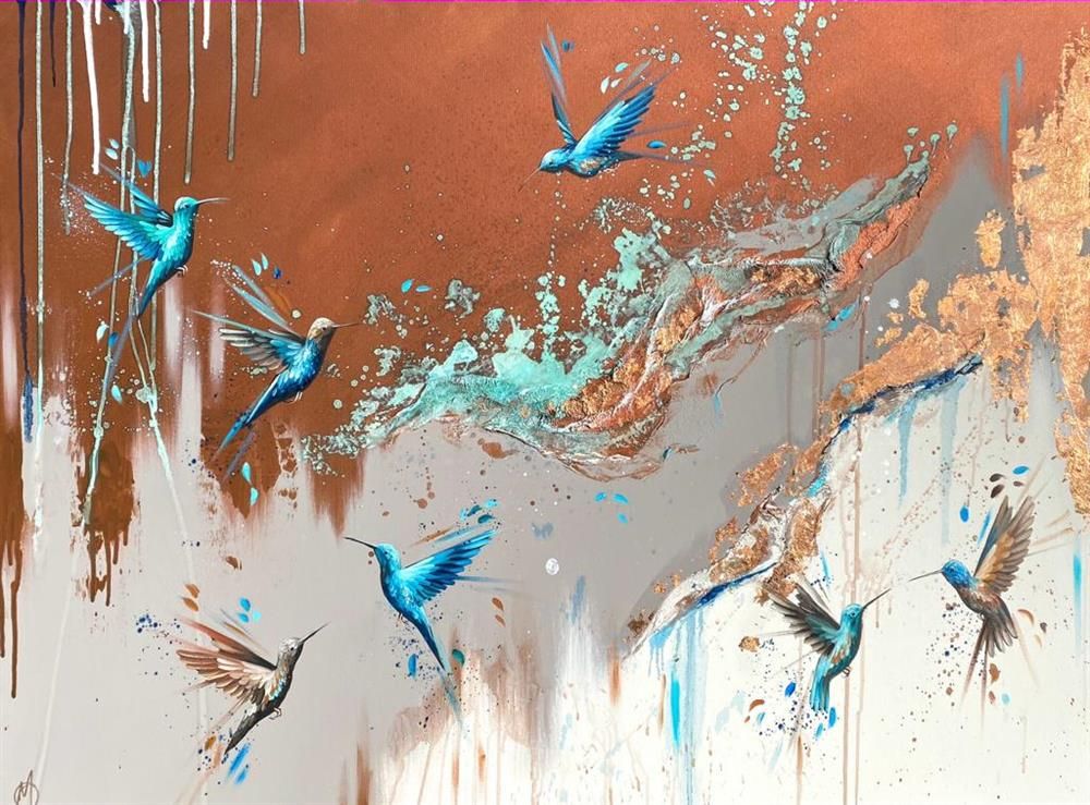 Mellisuga- 'Sapphire Wings' - Framed Original Artwork