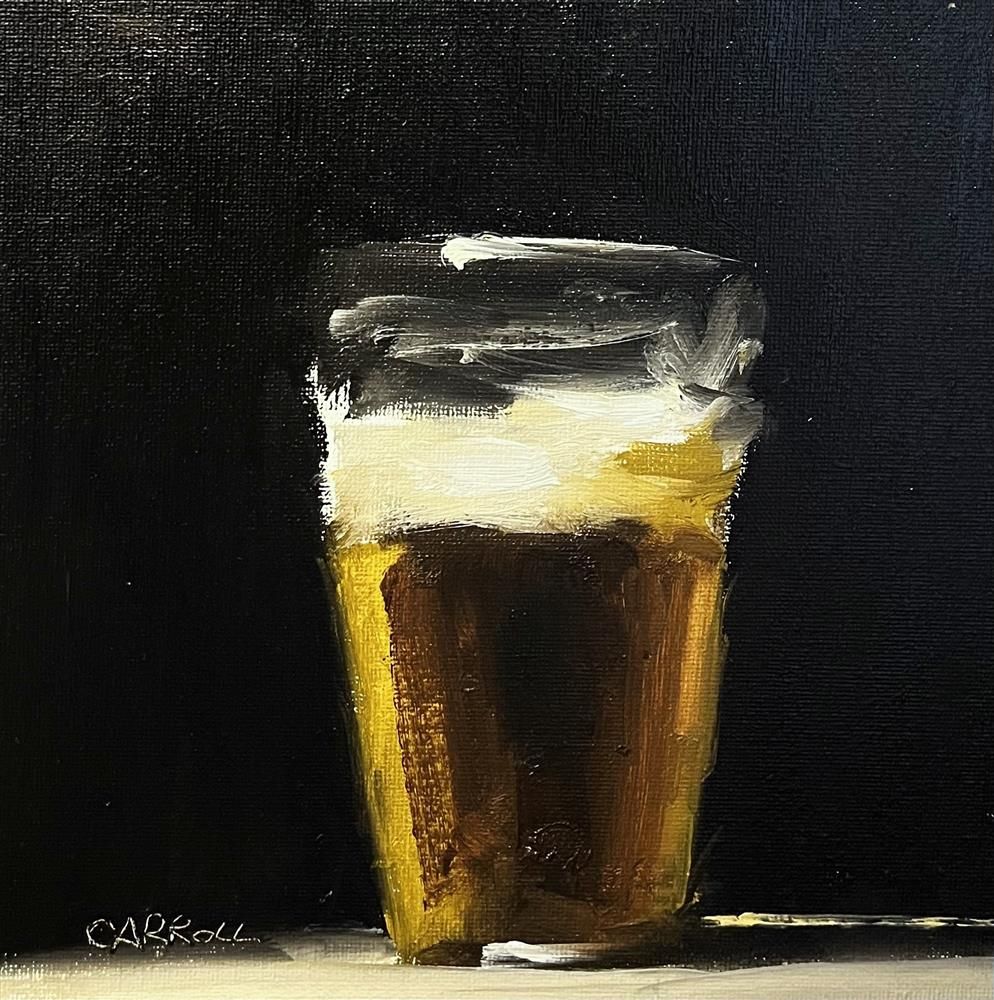 Neil Carroll -  'Glass Of Beer' - Framed Original Painting